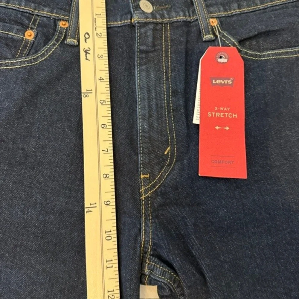 NWT Levi's 514 Straight Fit Jeans 2-Way Comfort Stretch Dark Wash 36x30